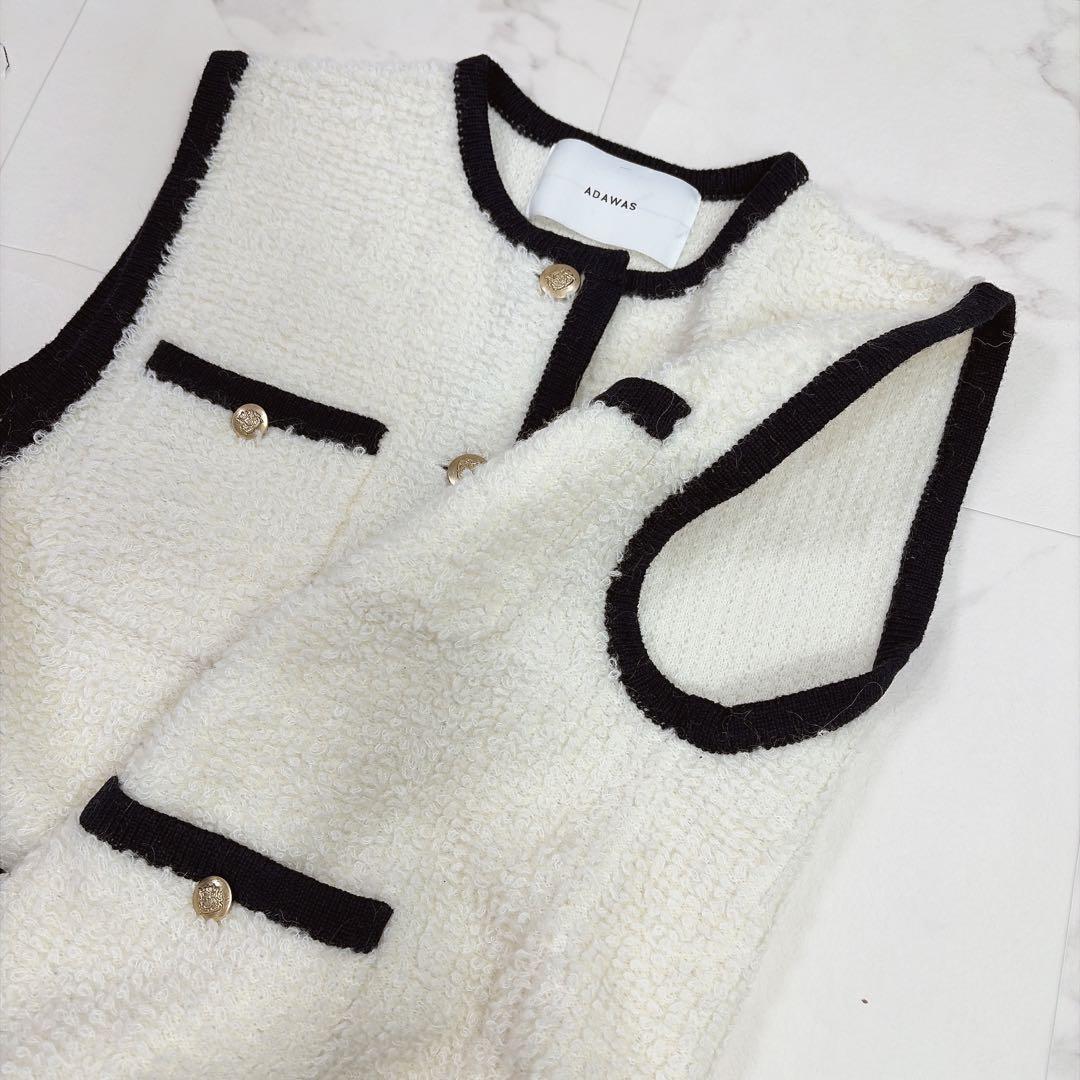 ADAWAS アダワス LOOP KNITTED VEST 別注品 金ボタン