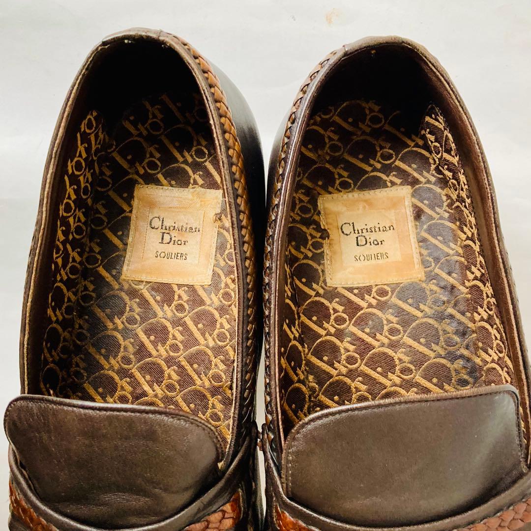 クリスチャン ディオール 濃茶 ローファー 26cm 除菌・消臭済み