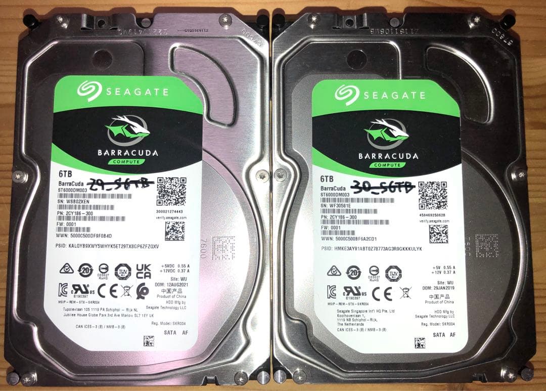 【2台セット】Seagate ST6000DM003 6TB HDD