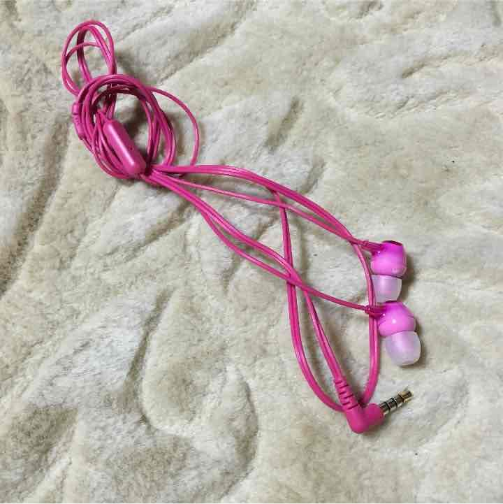 スマホイヤホンピンク