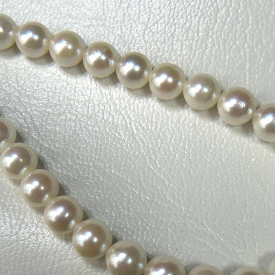 美品 アコヤ真珠 ネックレス 本真珠 パール silver 6mm〜7mm
