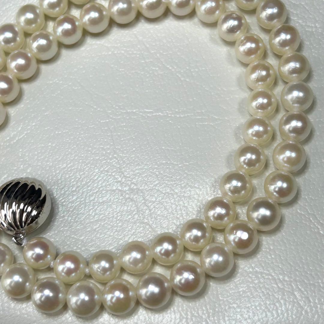 美品 アコヤ真珠 ネックレス 本真珠 パール silver 6mm〜7mm