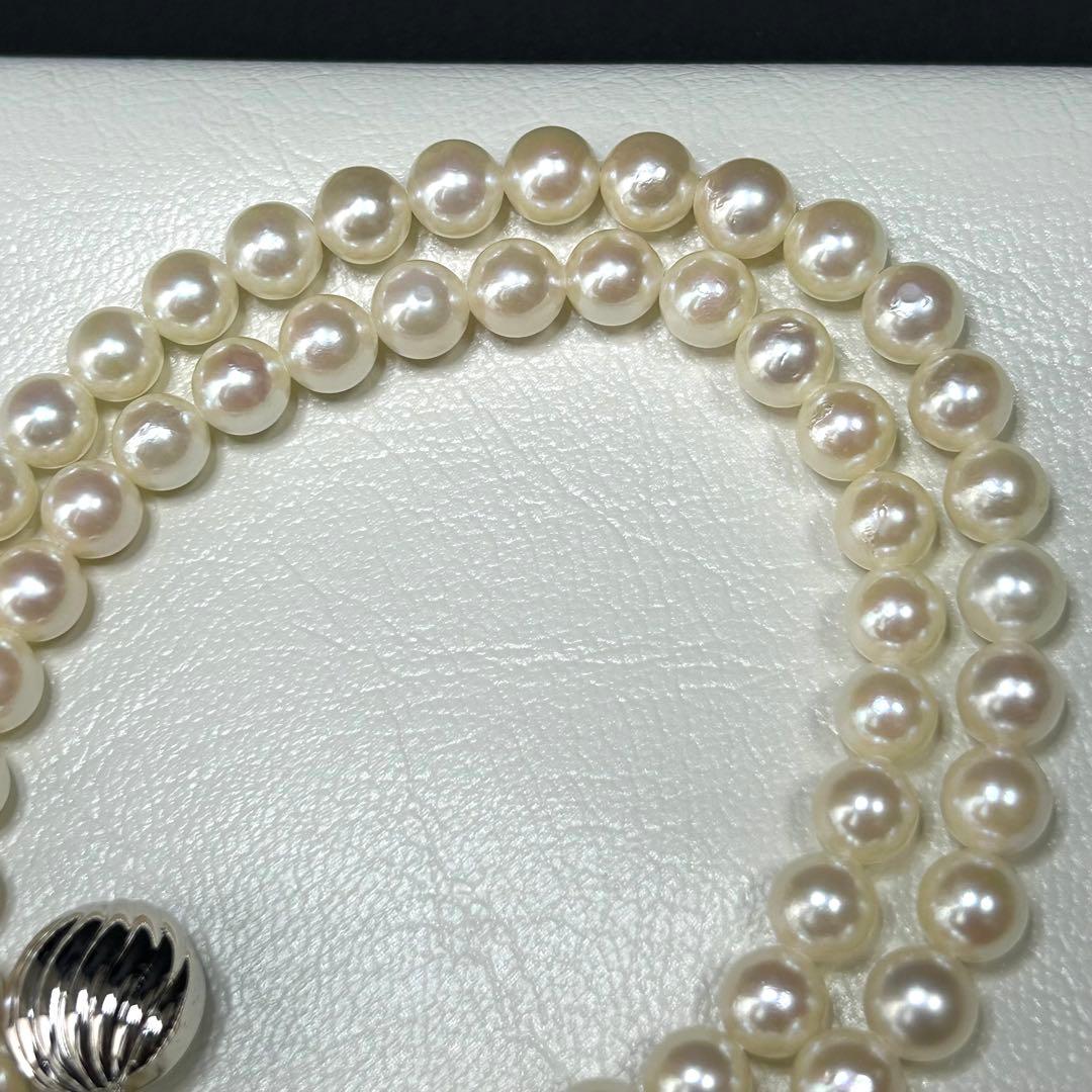 美品 アコヤ真珠 ネックレス 本真珠 パール silver 6mm〜7mm