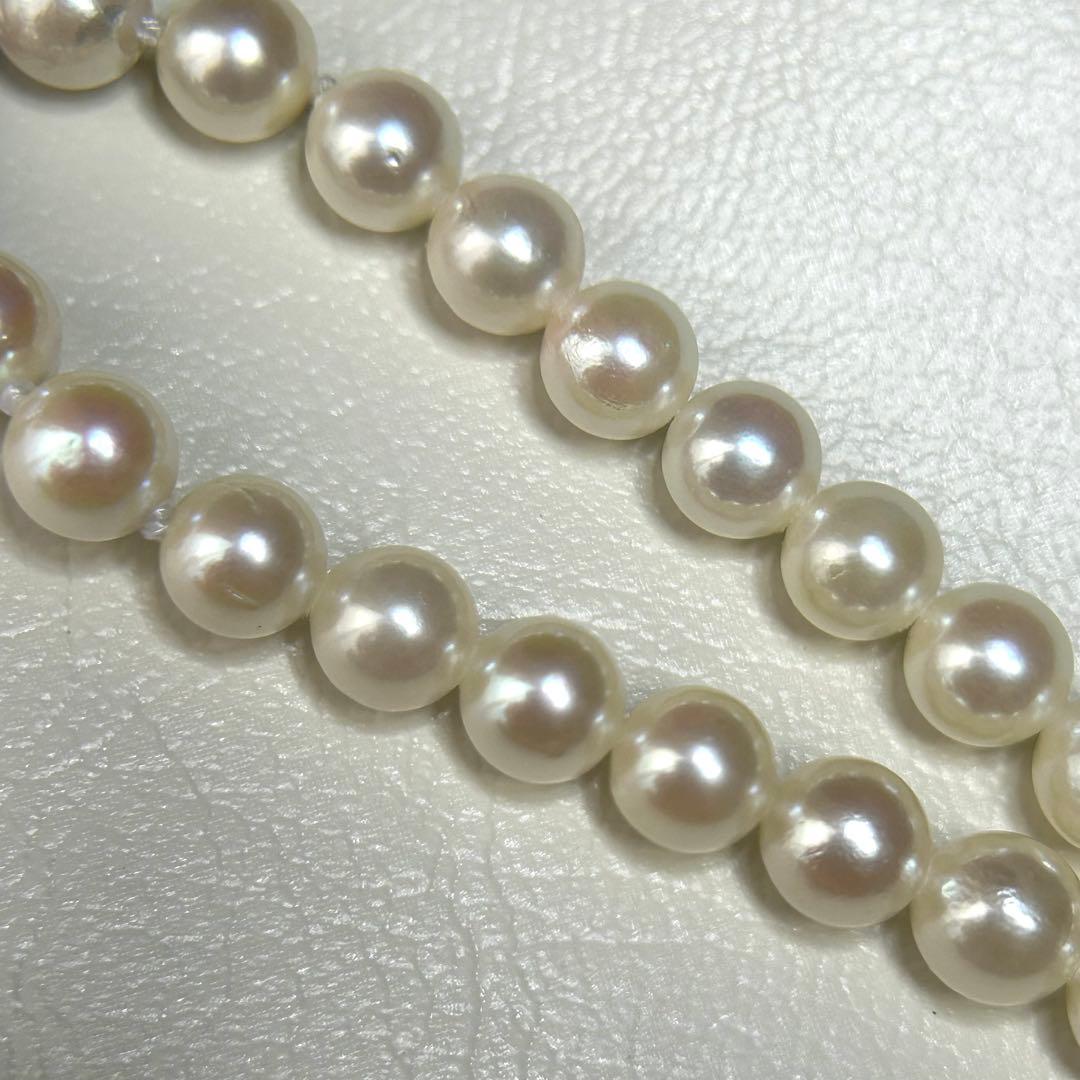 美品 アコヤ真珠 ネックレス 本真珠 パール silver 6mm〜7mm