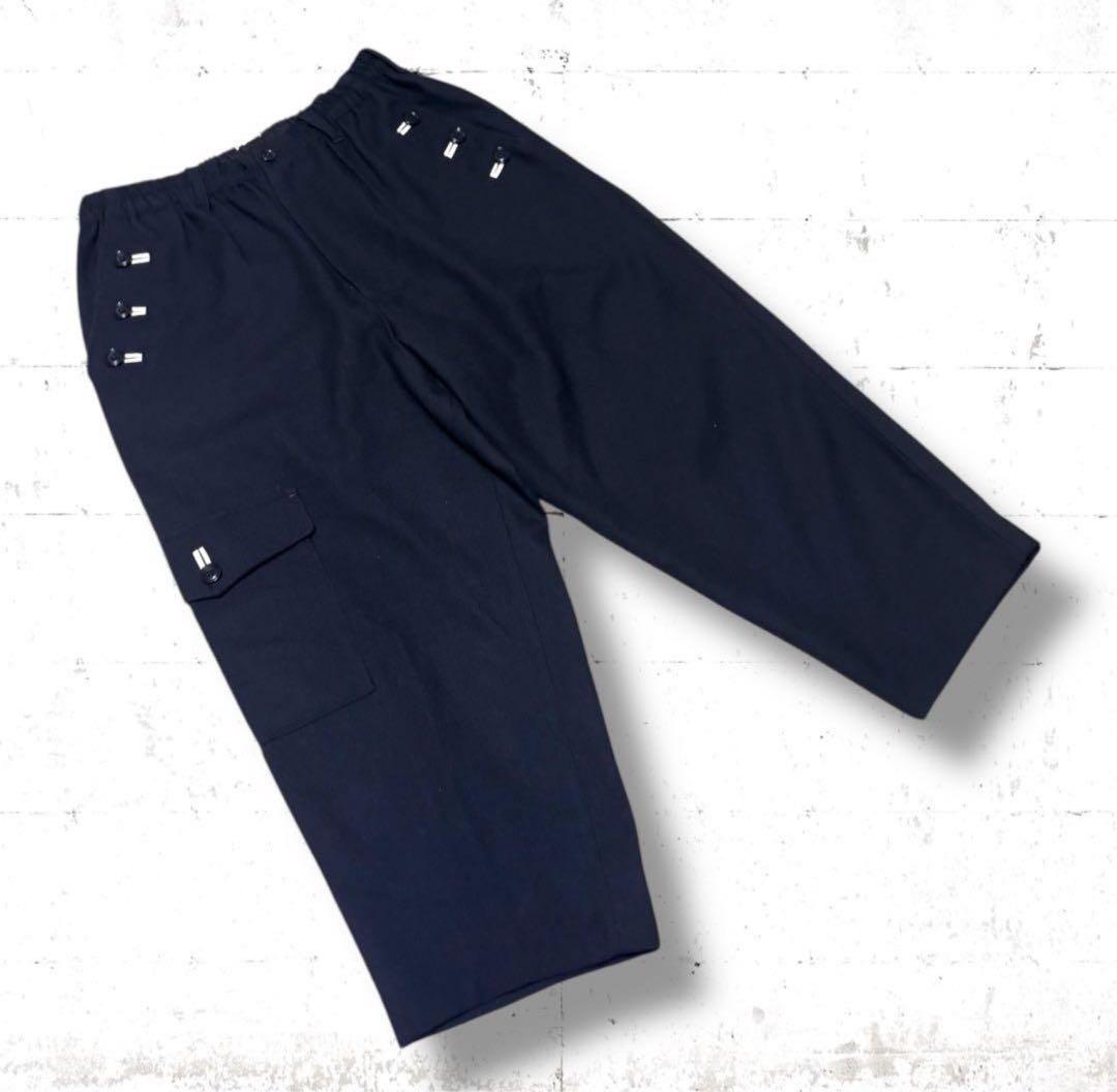 美品　ヨウジヤマモトプールオム　黒　ウール　サルエル　カーゴ　パンツ　スラックス