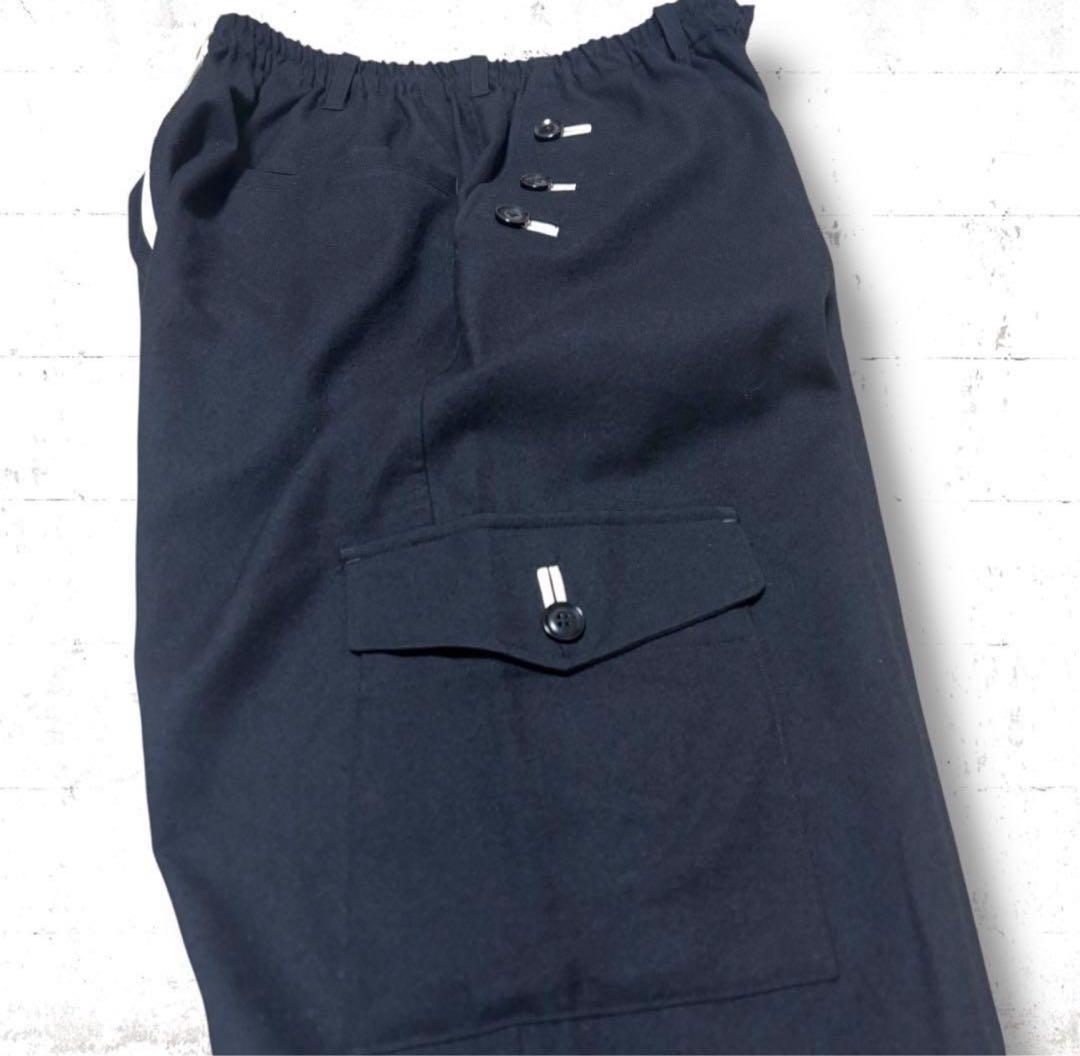 美品　ヨウジヤマモトプールオム　黒　ウール　サルエル　カーゴ　パンツ　スラックス