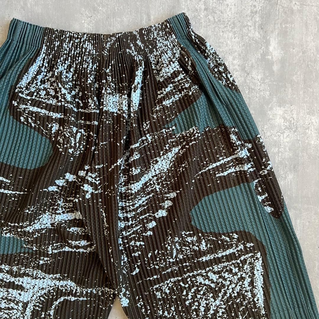 オムプリッセイッセイミヤケ　幻の一本　総柄　プリーツワイドショーツ　美品