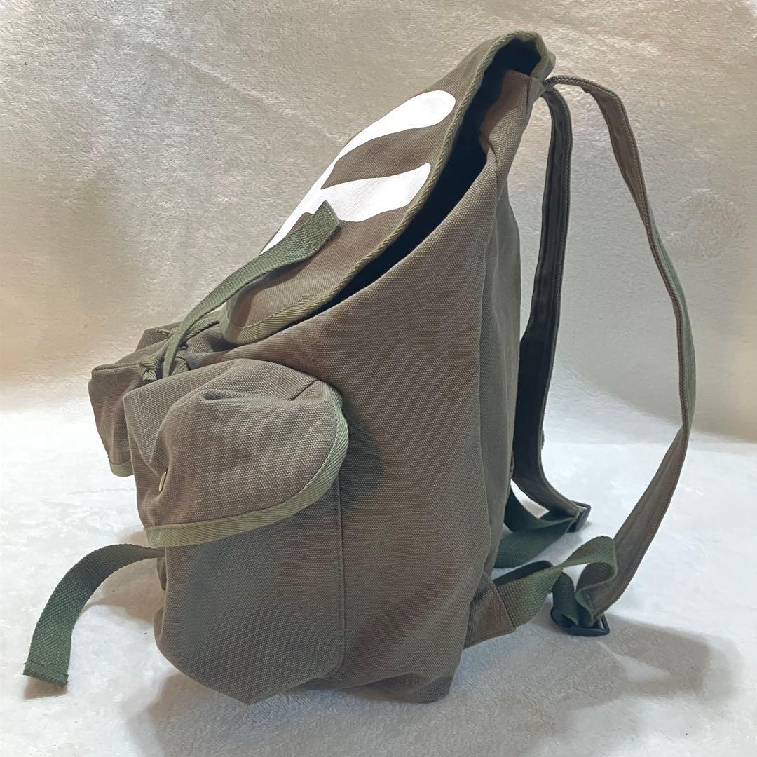 CUNE 帆布のミリタリーリュック うさぎ カーキ A4 大容量 バックパック