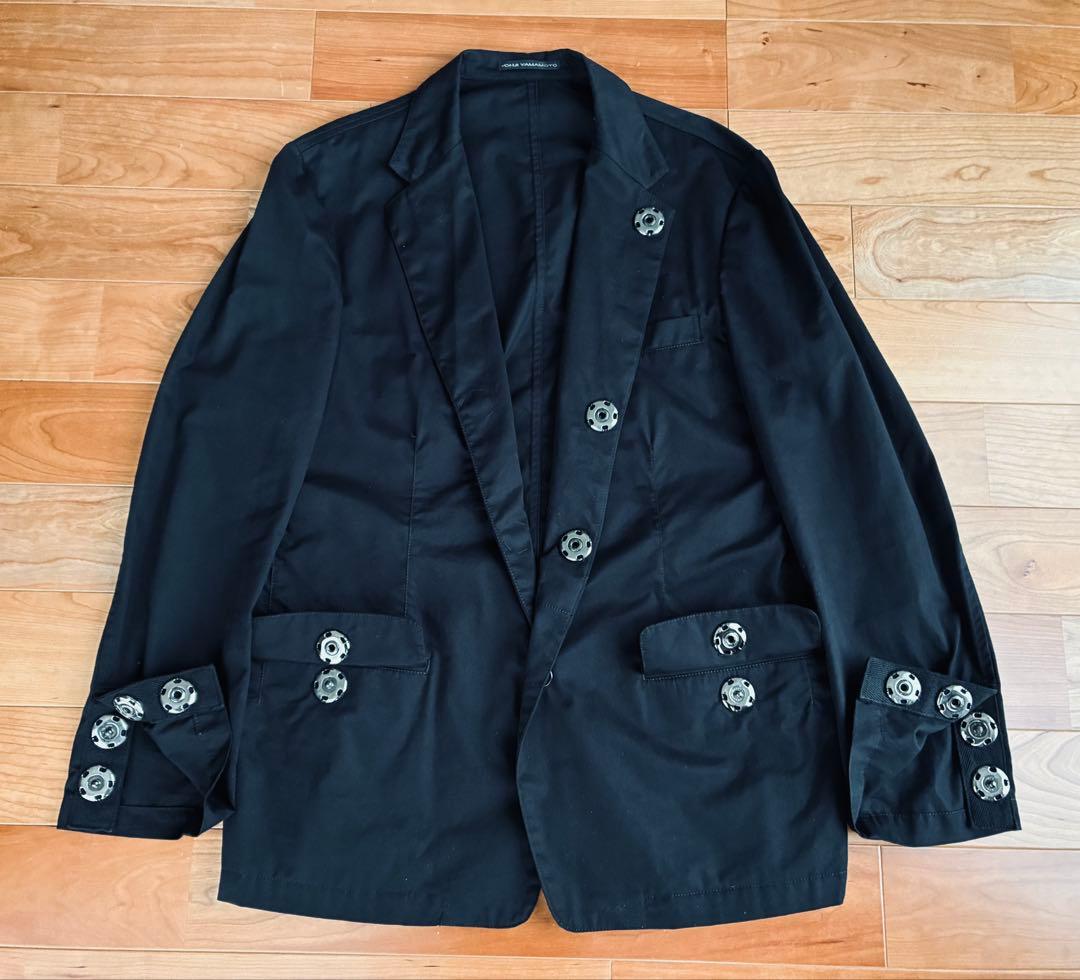 Yohji Yamamoto ヨウジヤマモト　スナップボタン　ジャケット　黒　L
