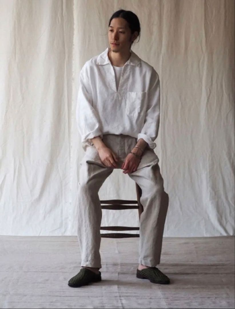 nest robe confect インターライニングリネンテーパードパンツ