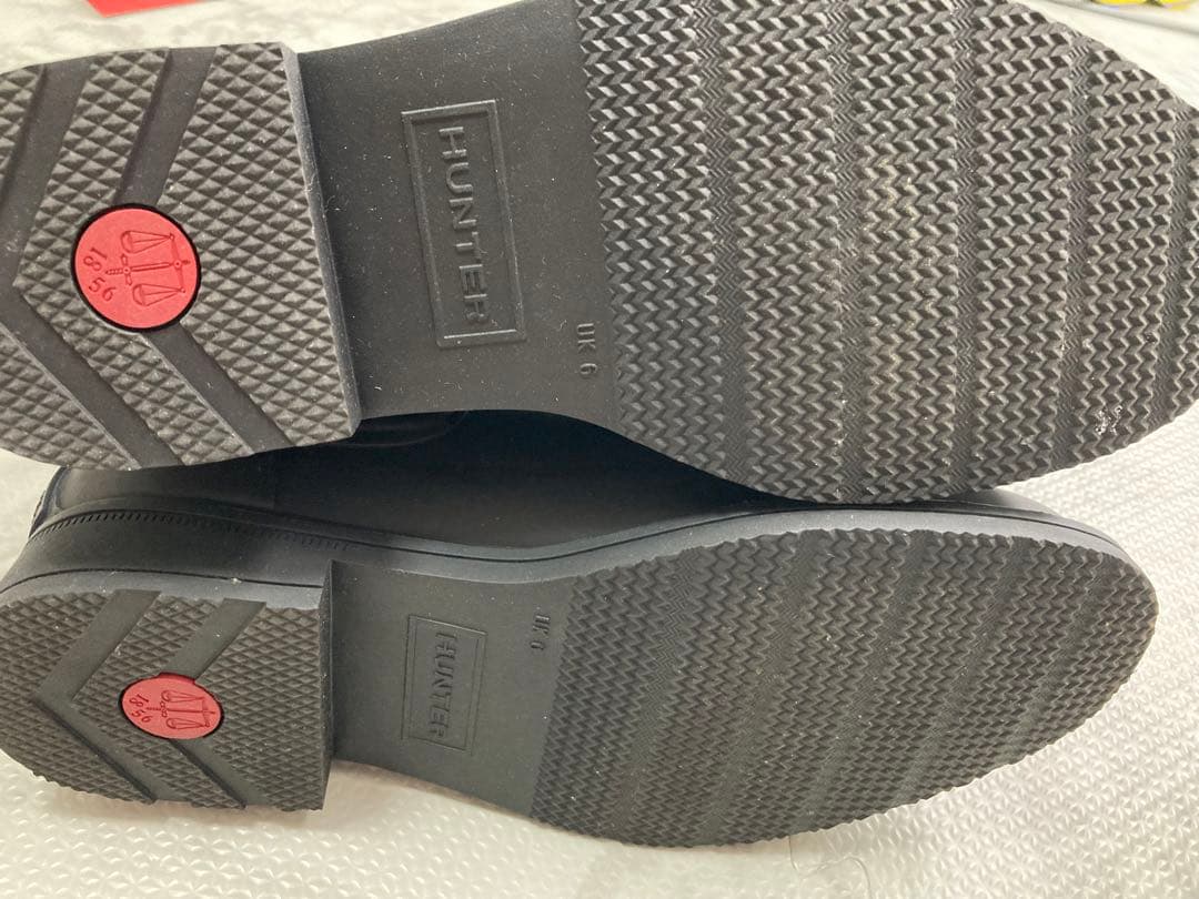 HUNTER黒 レインブーツ UK6(24.5cm)