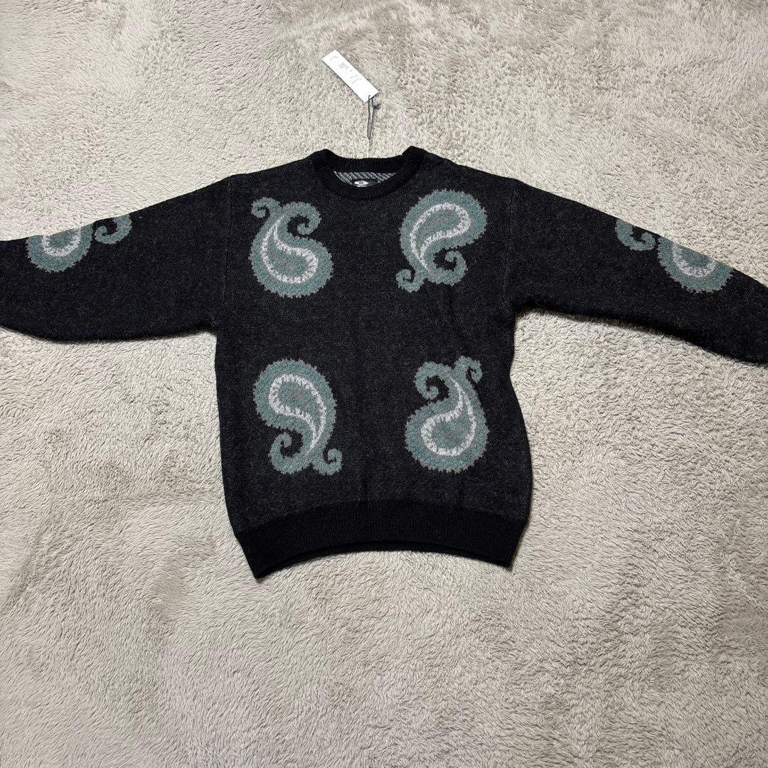 新品未使用　タグ付き　CHALLENGER ブラック ペイズリー ニット M