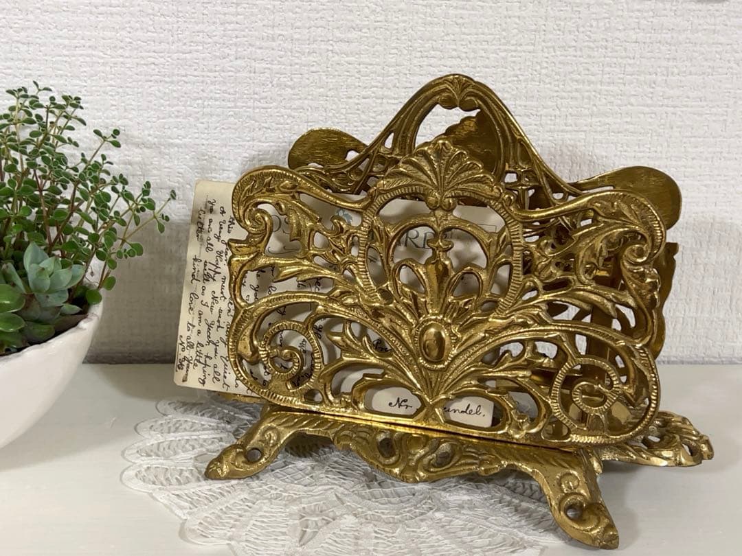【週末Sale】真鍮のレターホルダー＊イギリスアンティーク