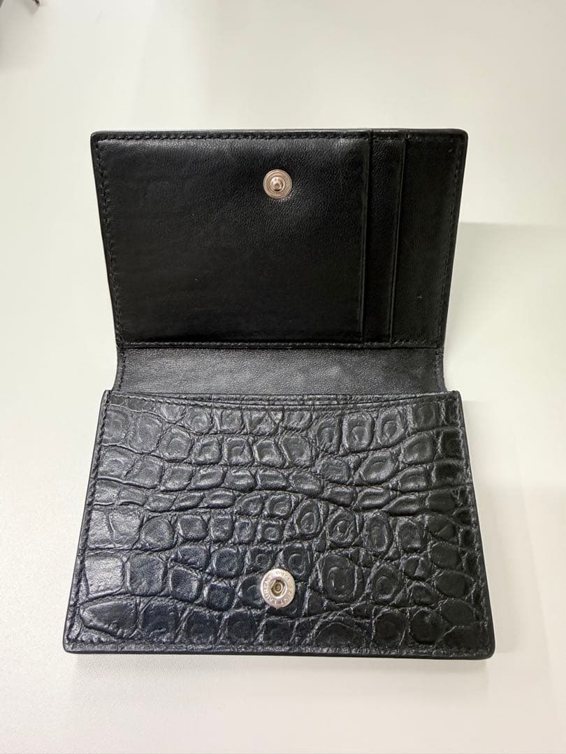 SAINT LAURENT サンローラン　クロコ調ブラック名刺入れ