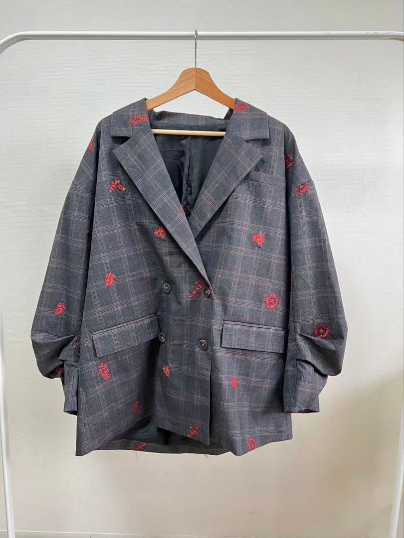 ジャケット・アウター CHECK FLOWER PAPA JACKET ameri