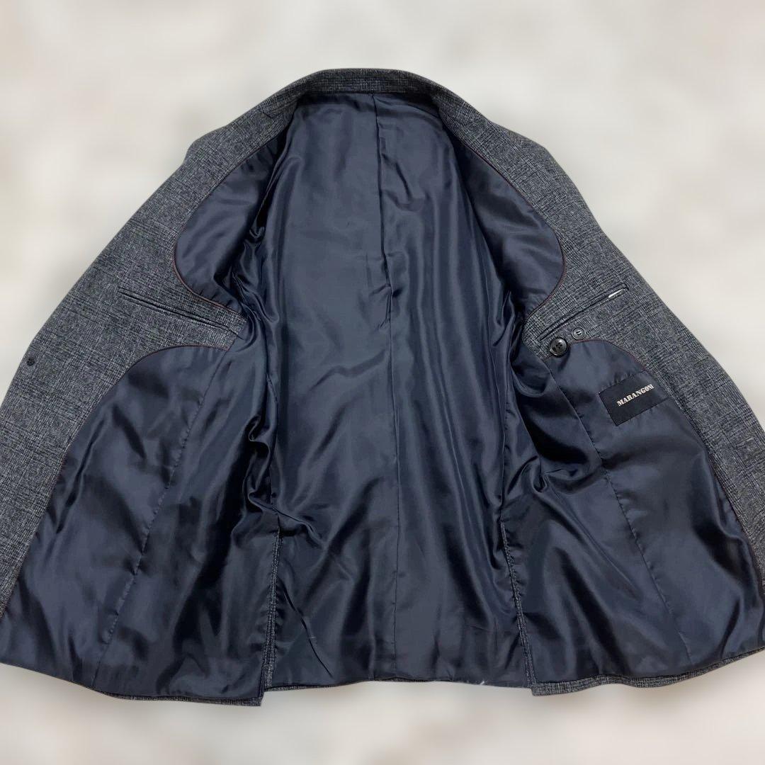 極美品 スーツセットアップ グレンチェック ダークグレー XLサイズ