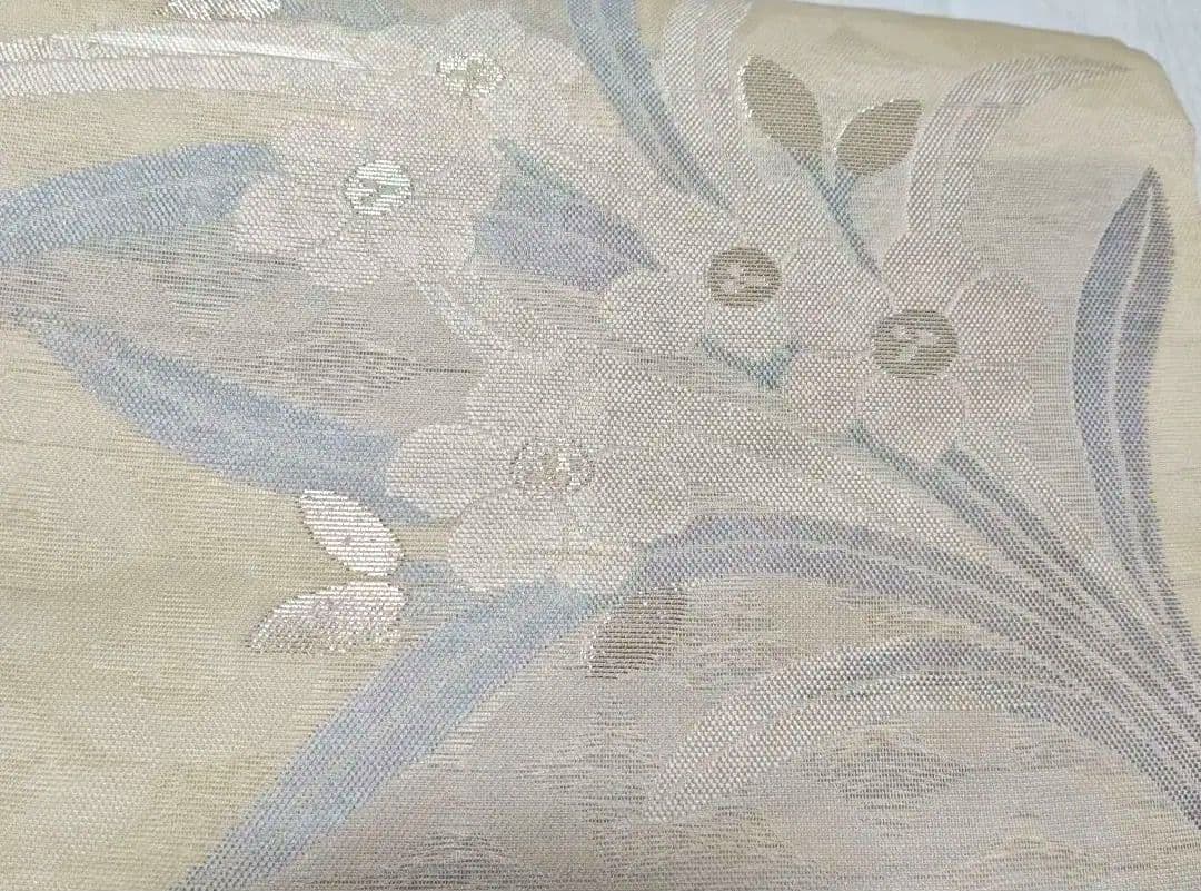 夏物の袋帯　正絹　オシャレ帯締め添えて