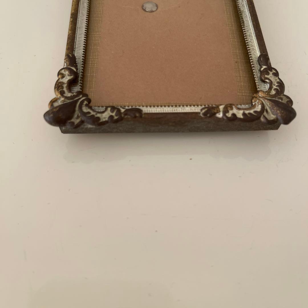 vintage flame 装飾の美しいフレーム 3点 真鍮と木製