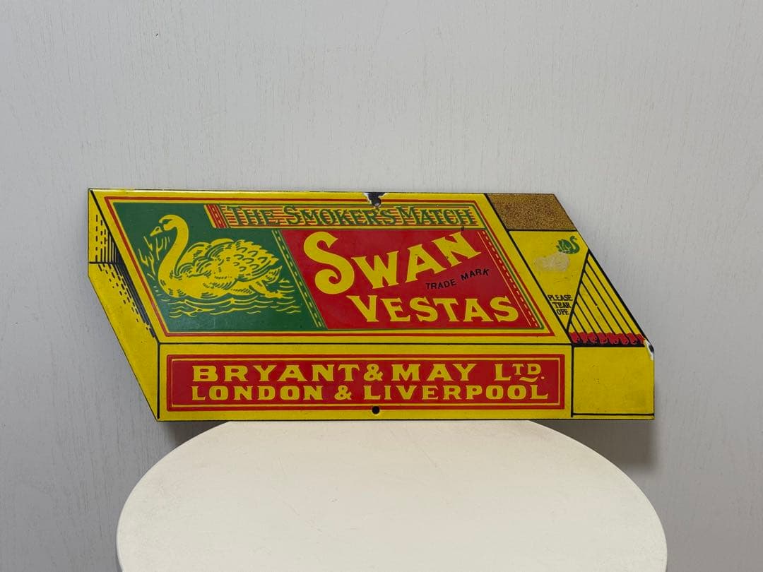 英国 SWAN VESTAS Bryant & May 琺瑯 看板 マッチ