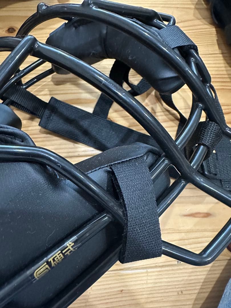 硬式野球キャッチャー用防具セット一式◆新品同様ブラックレガースプロテクター