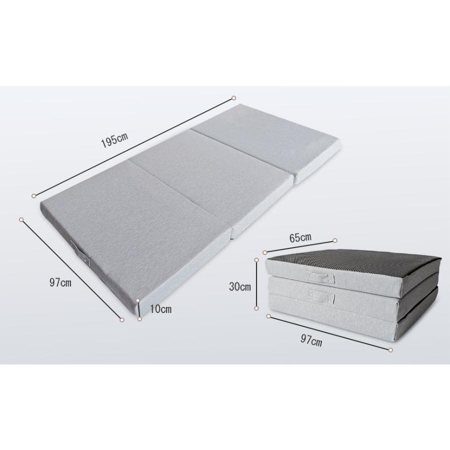 マットレス 三つ折りマットレス 2層高反発極厚10cm シングル折りたたみマット