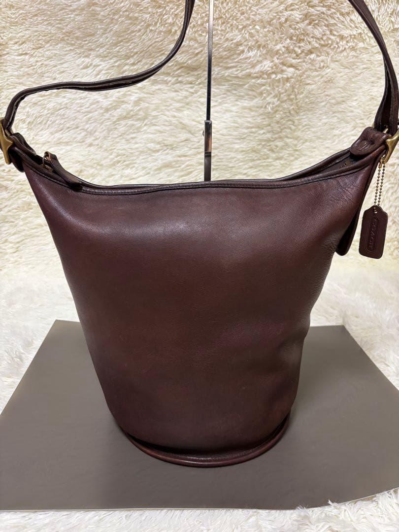 vintageオールドコーチ ショルダーバッグ バケツ型 茶　ダークブラウン