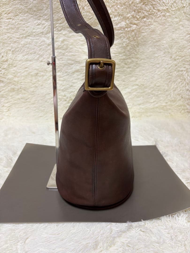 vintageオールドコーチ ショルダーバッグ バケツ型 茶　ダークブラウン