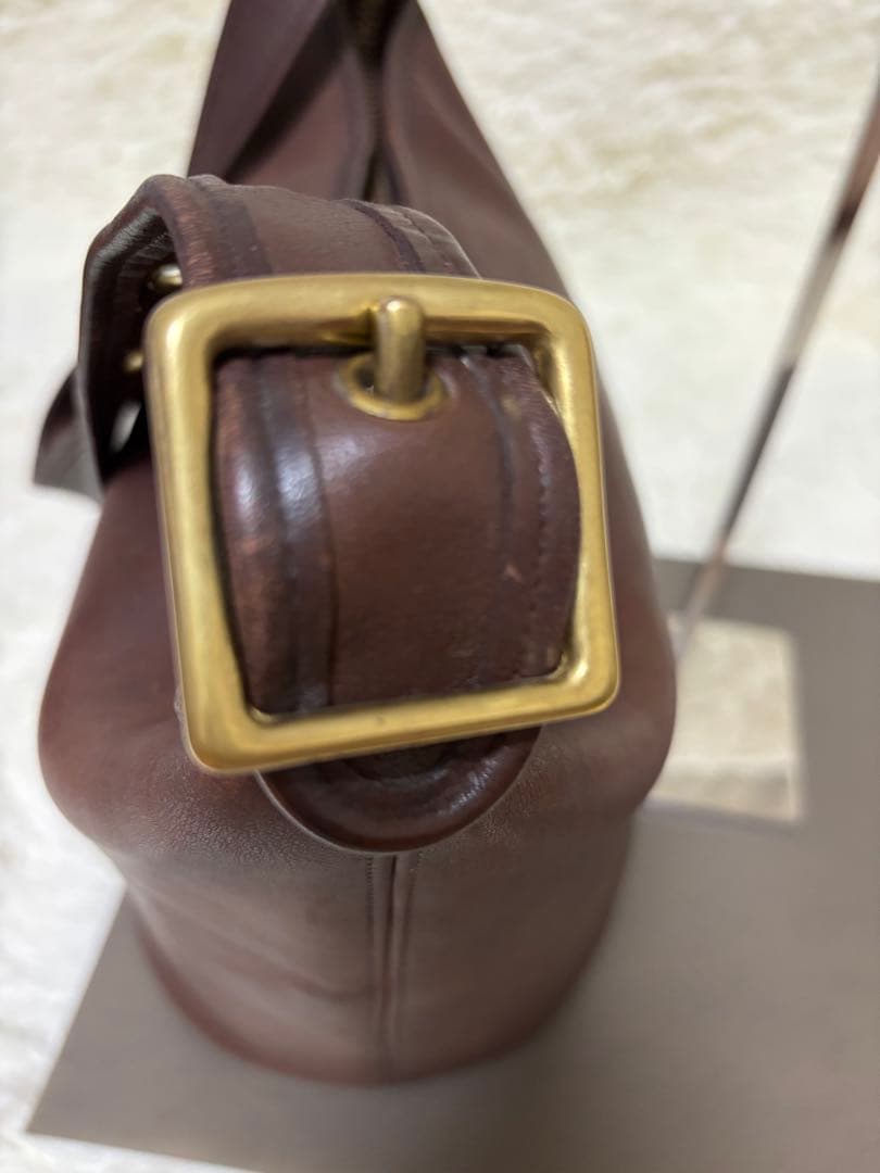 vintageオールドコーチ ショルダーバッグ バケツ型 茶　ダークブラウン