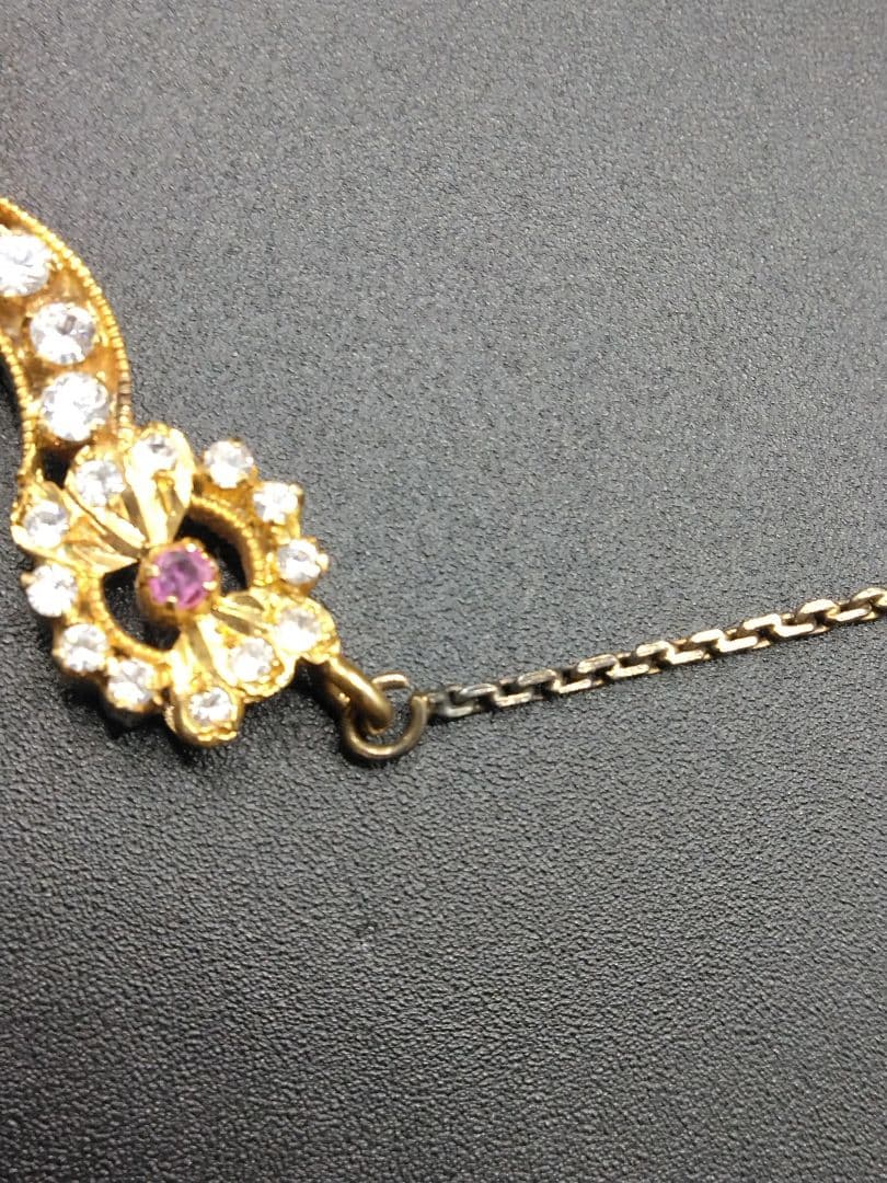 【伝統工芸】インド ダイヤ エメラルド ルビー ゴールドネックレス