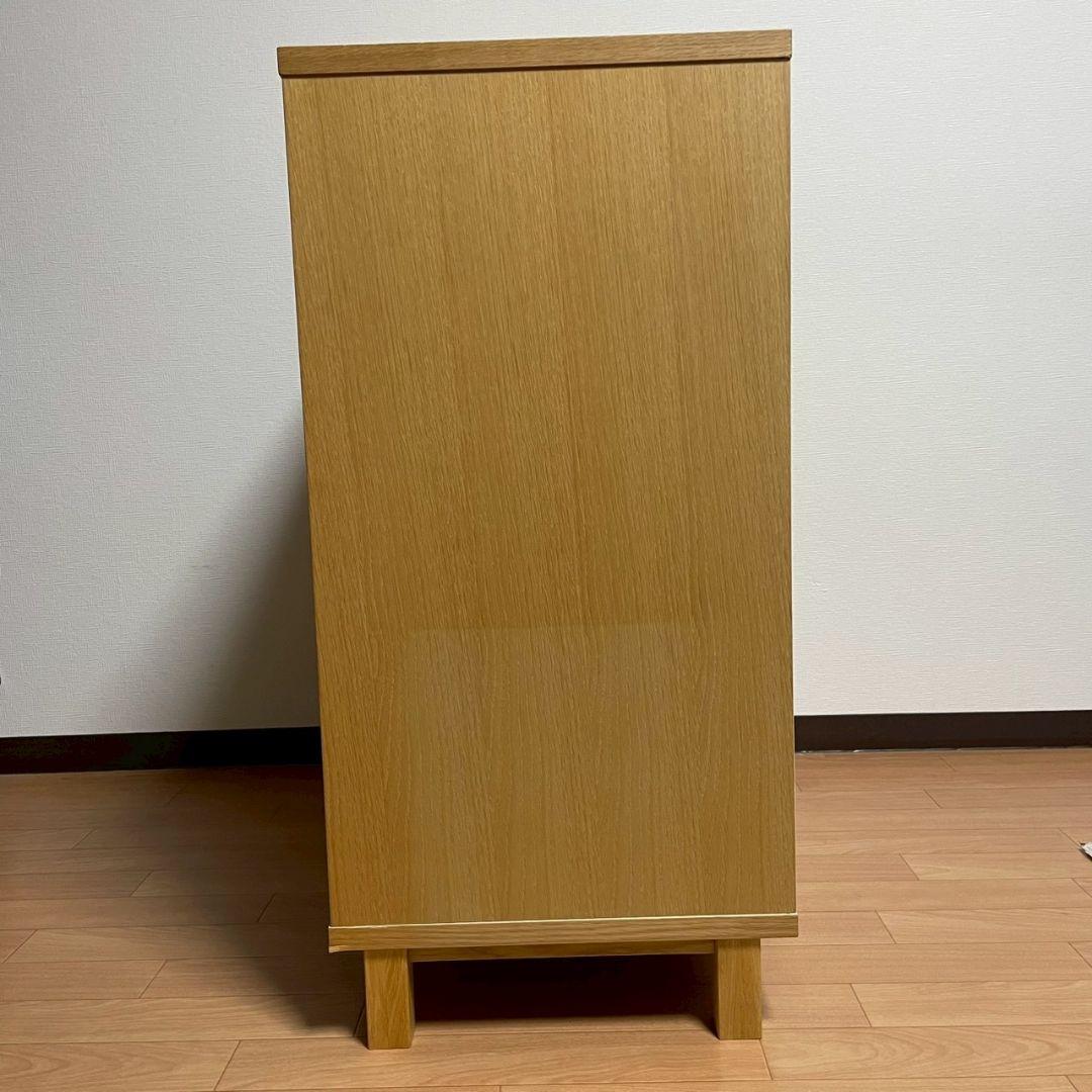 無印良品　オーク材キャビネット・ガラス扉（引戸）　廃盤