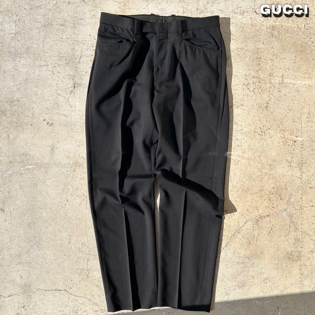 90s Gucci スラックス ワイドパンツ ウール イタリア製