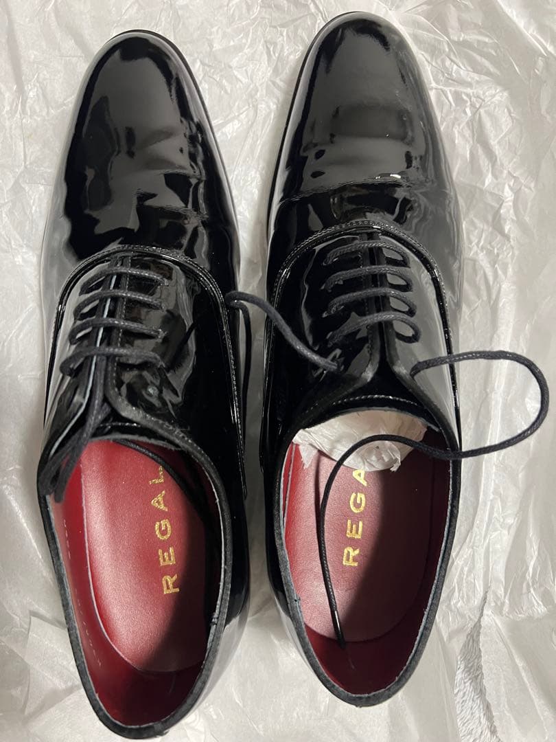 REGAL プレーントウ　ブライダルシューズ　エナメル