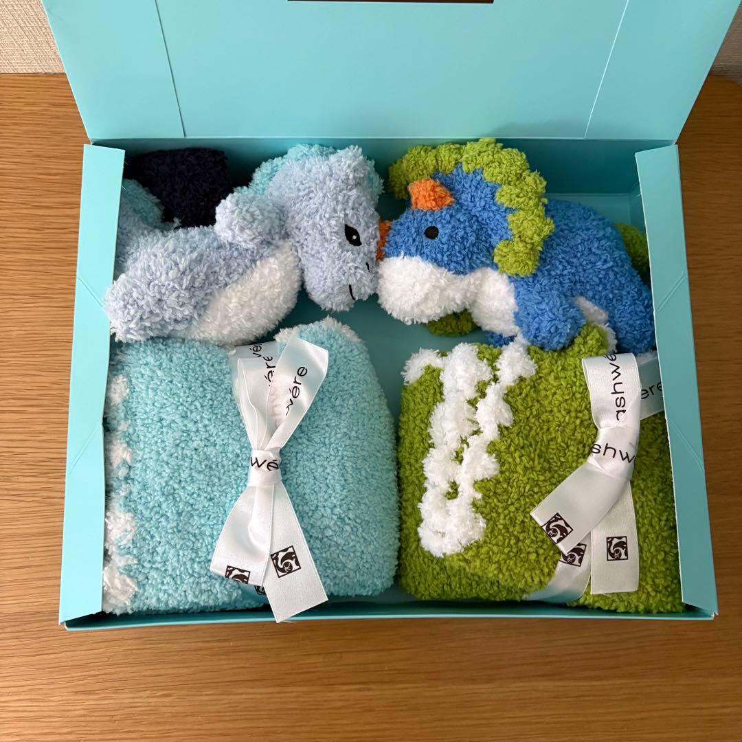 お値下げ⭐︎kashwere ／アニマルミニブランケット／dragon＆dino