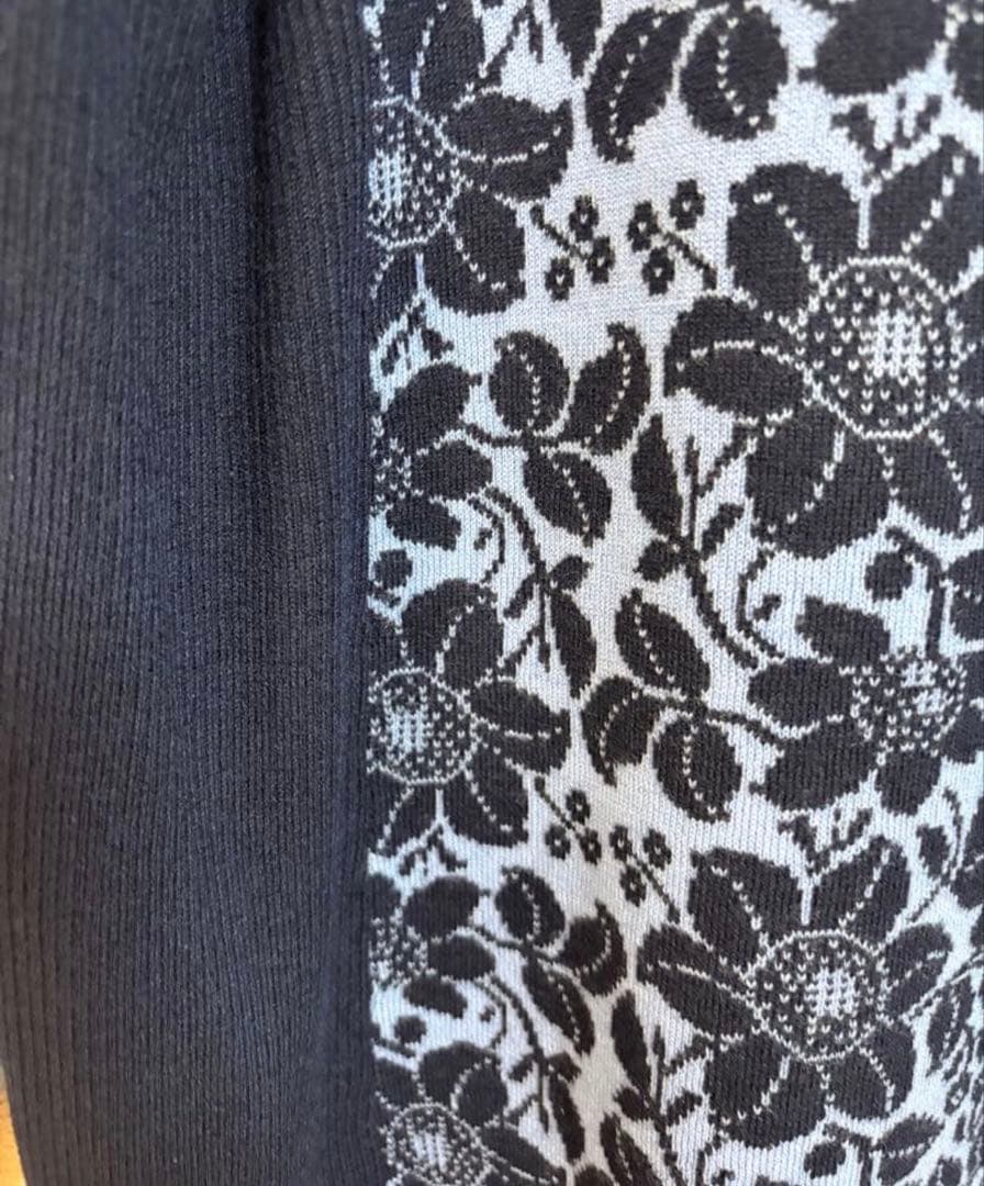 スーパービューティー⭐️ジャガードハイネックニットワンピース 44