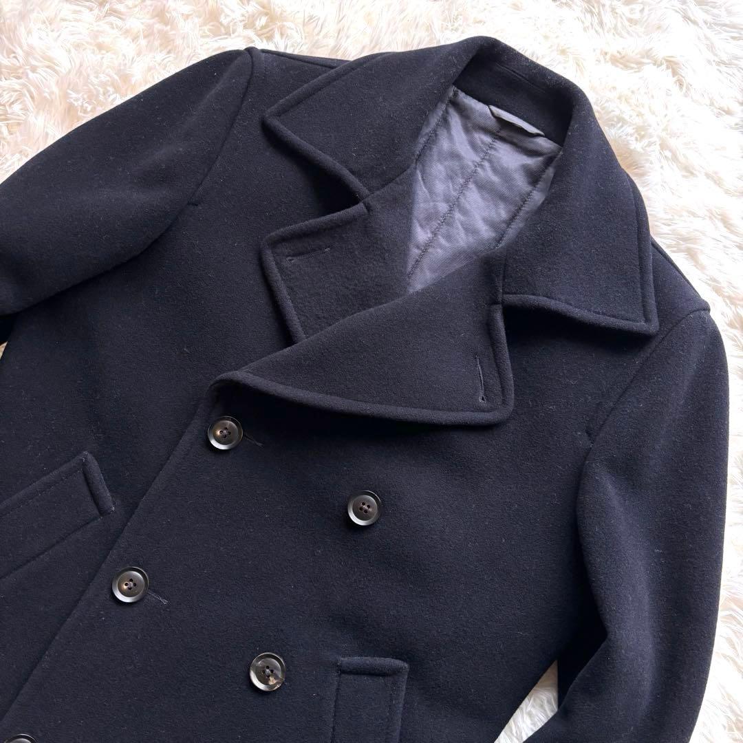 ✨美品✨トゥモローランド　ピーコート　カシミヤ混　ストライプ裏地　中綿入り　M