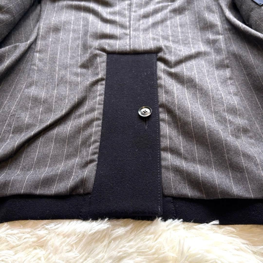 ✨美品✨トゥモローランド　ピーコート　カシミヤ混　ストライプ裏地　中綿入り　M