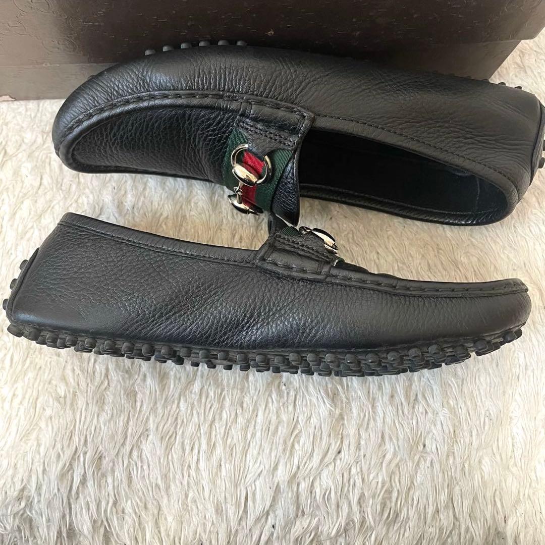 美品 GUCCIドライビングシューズ　ホースビット　シェリーライン 23.5cm