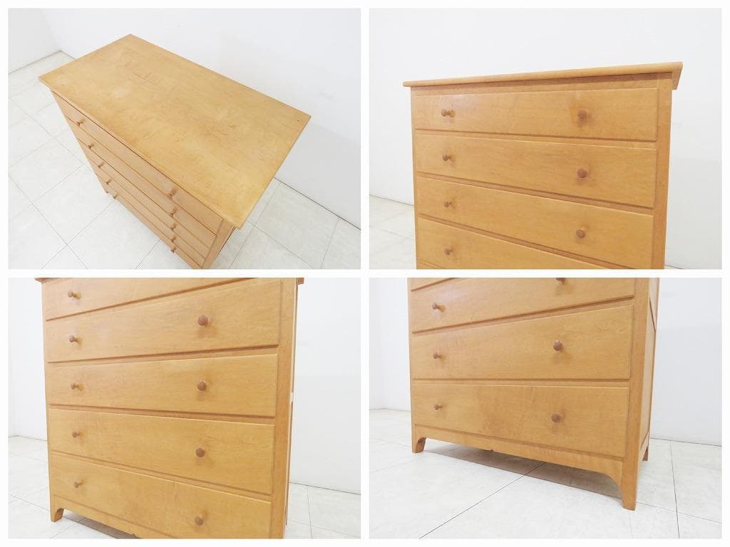 サザビー メープル無垢材 チェスト 24万検北の住まい設計社カンディハウス家具蔵