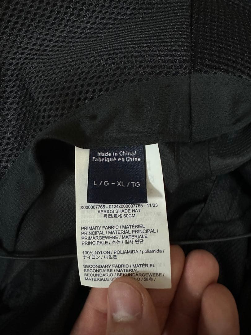 Arc'teryx Aeros Made Hat ブラック L/G-XL/TG