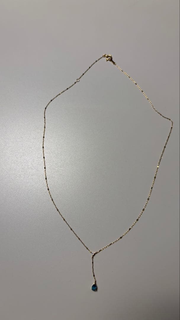 保証書、巾着付き【ete】 k18 ブルートパーズ ストーン ネックレス エテ