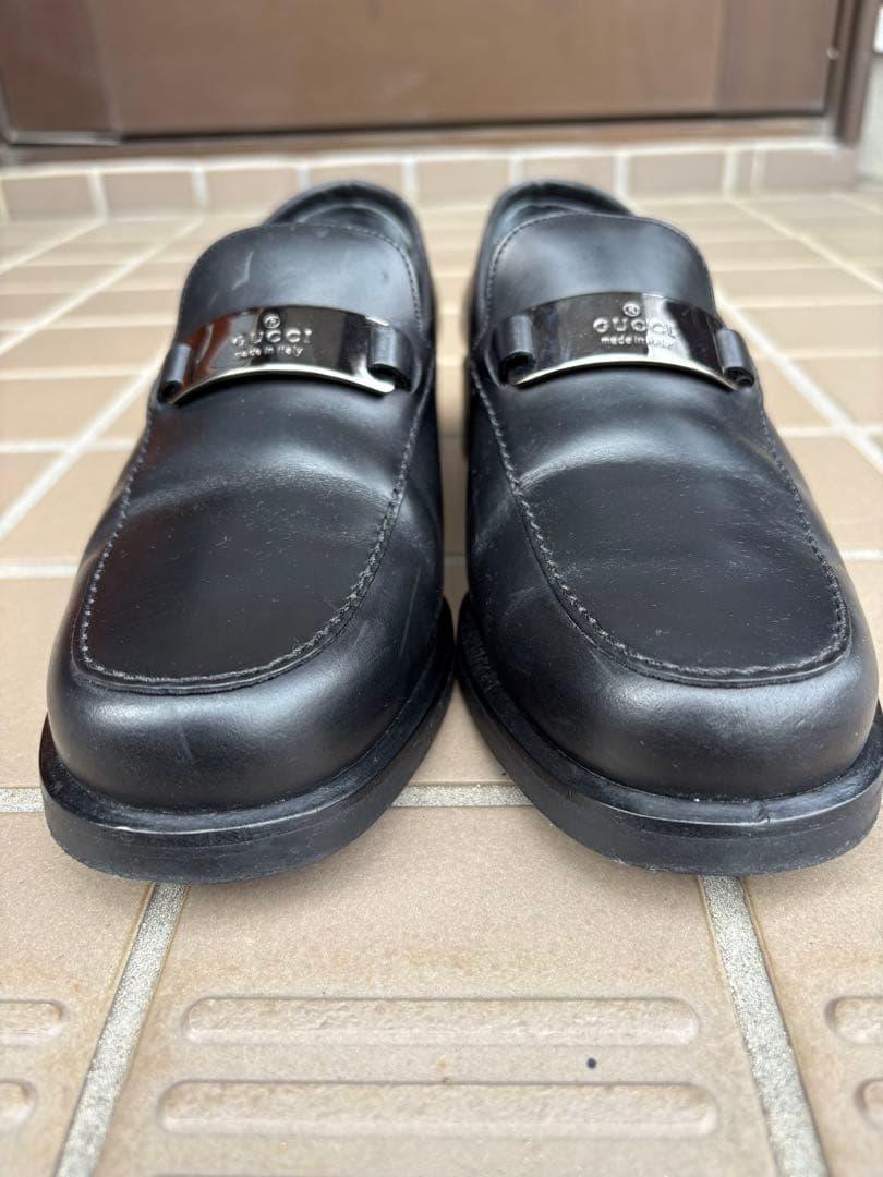 【GUCCI】グッチブラックレザー ローファー革靴　23,5