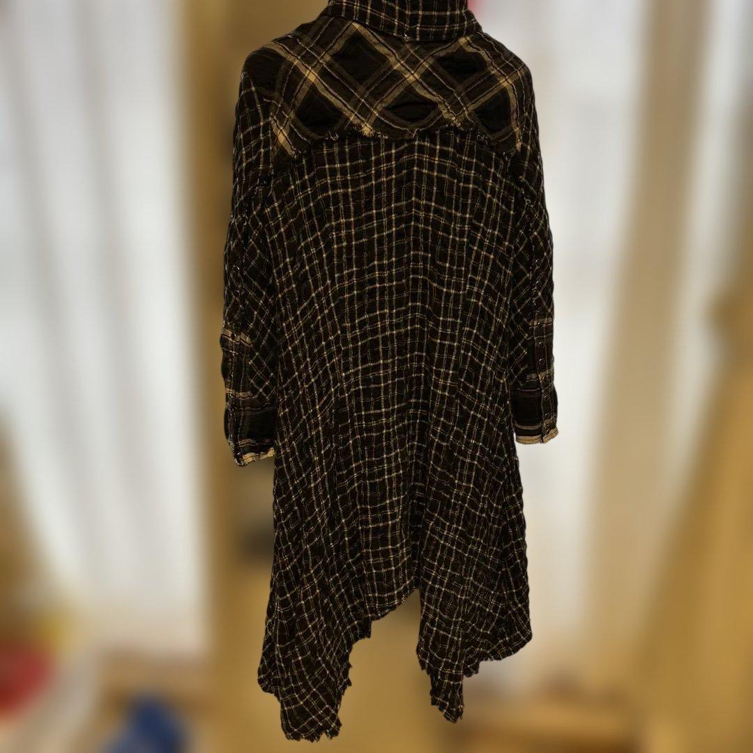 LGB 長袖チェックシャツ 黒と白