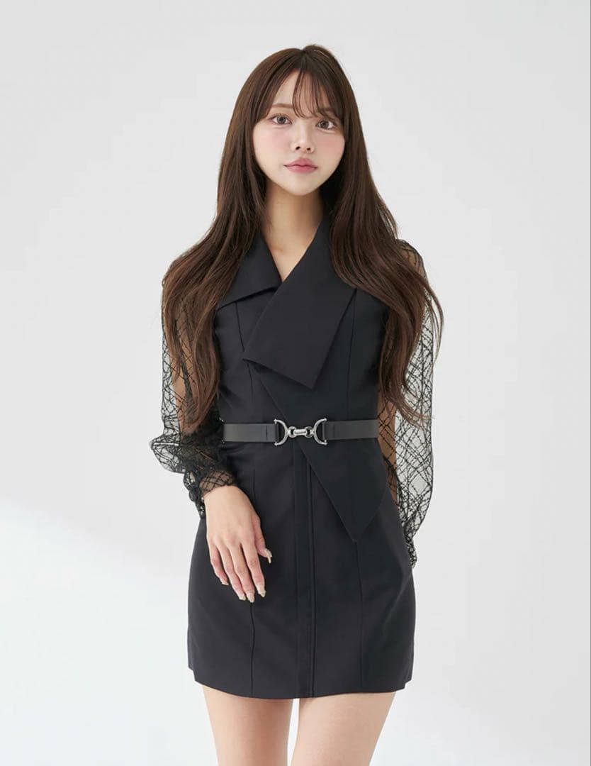 Darich スパンコールシアー2Wayワンピース ブラック