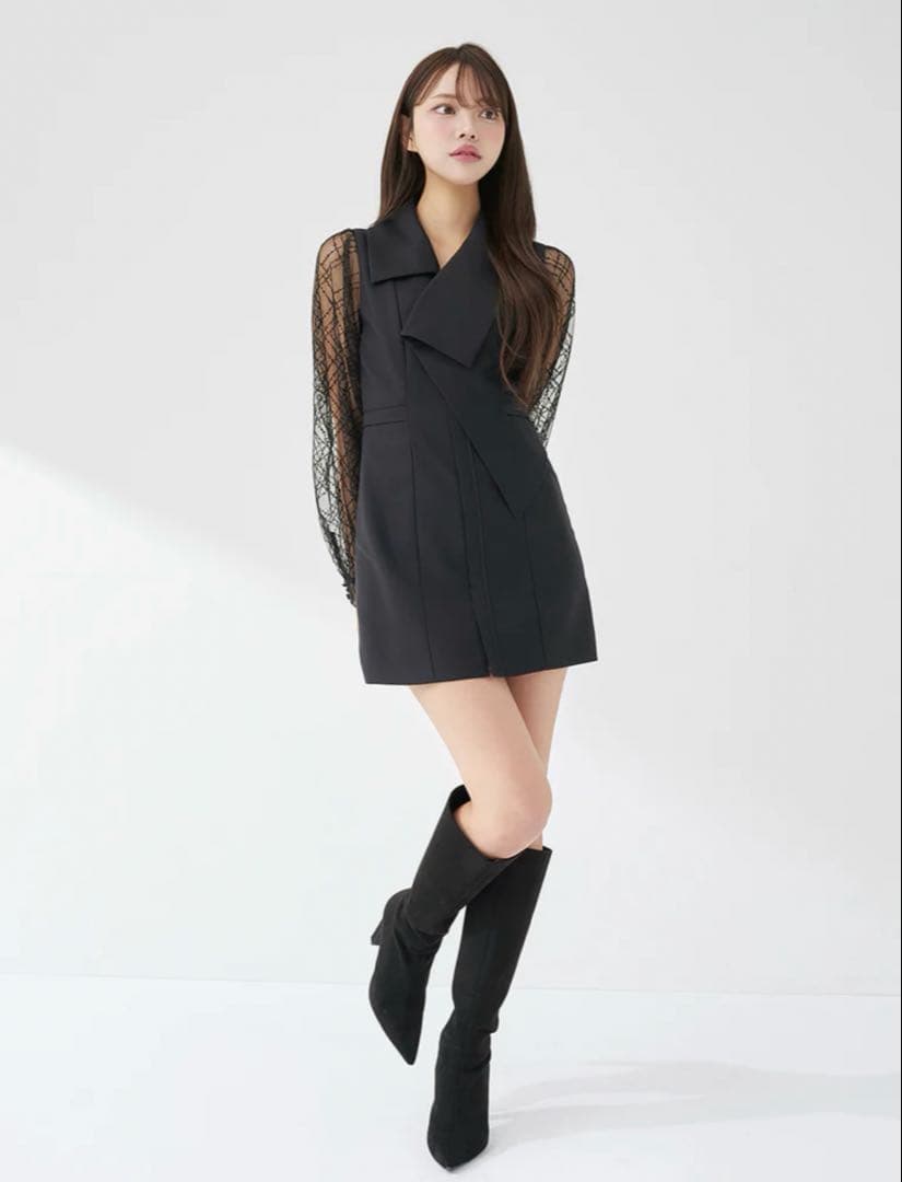 Darich スパンコールシアー2Wayワンピース ブラック