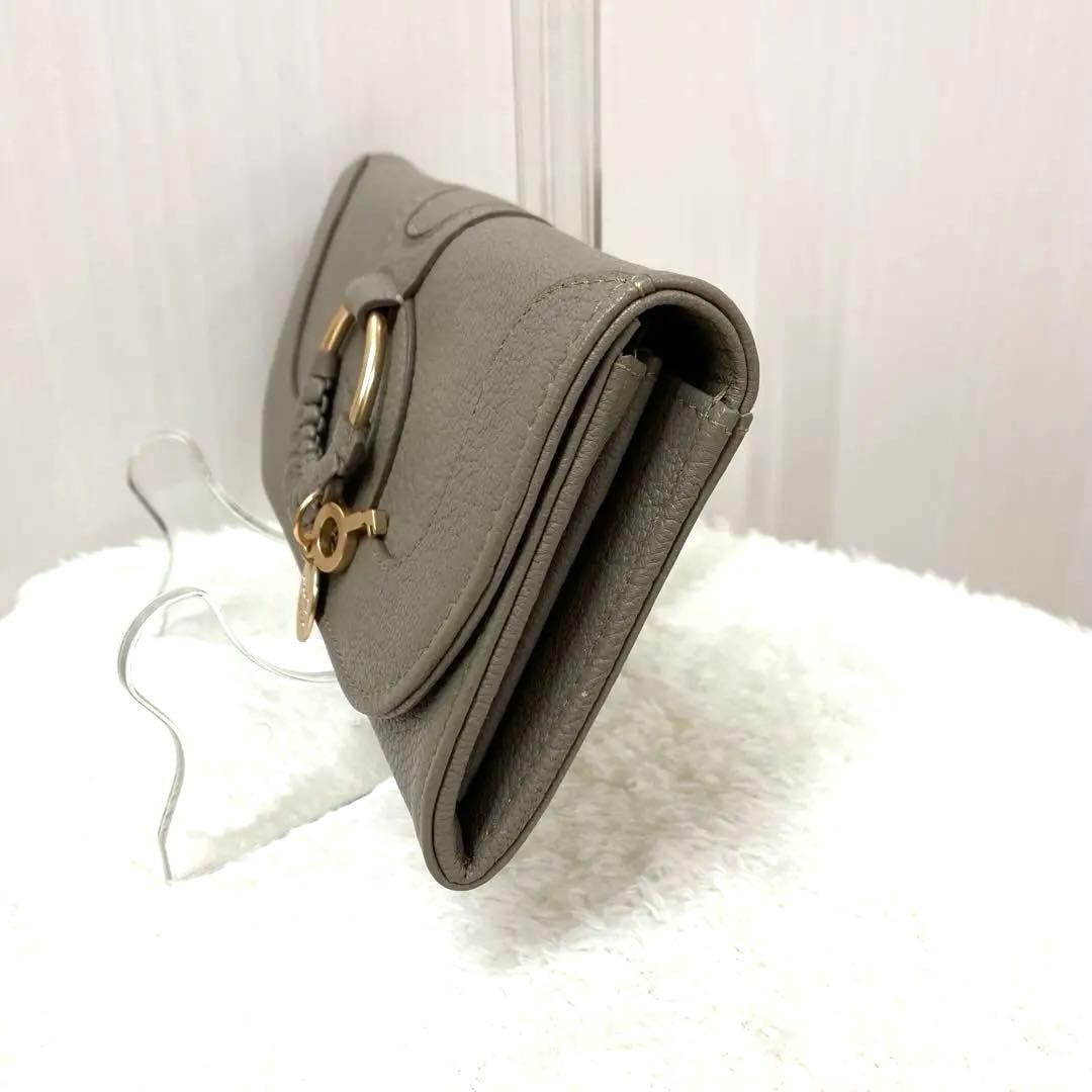 【最終セール美品】see by Chloe グレーレザー 長財布 シーバイクロエ