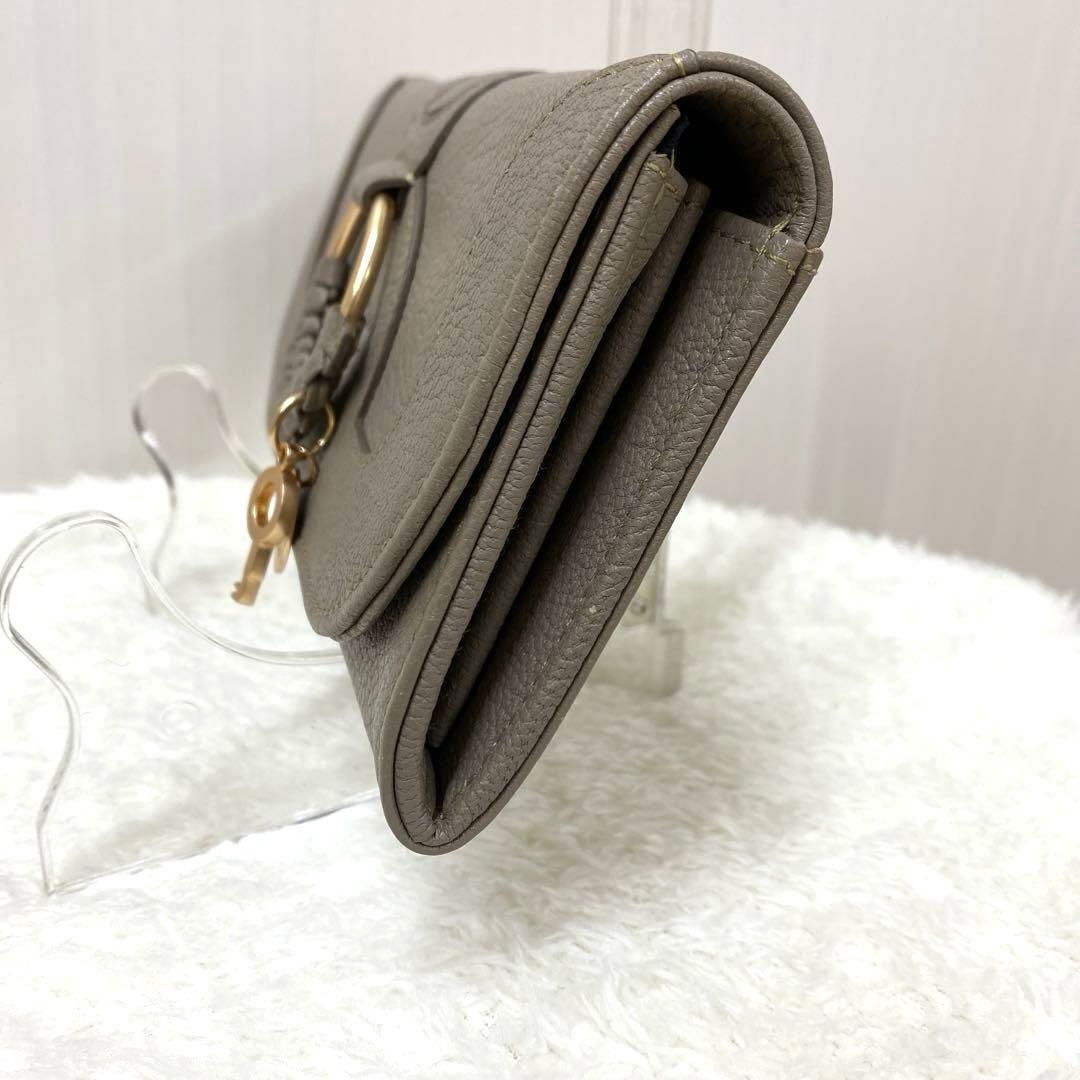 【最終セール美品】see by Chloe グレーレザー 長財布 シーバイクロエ