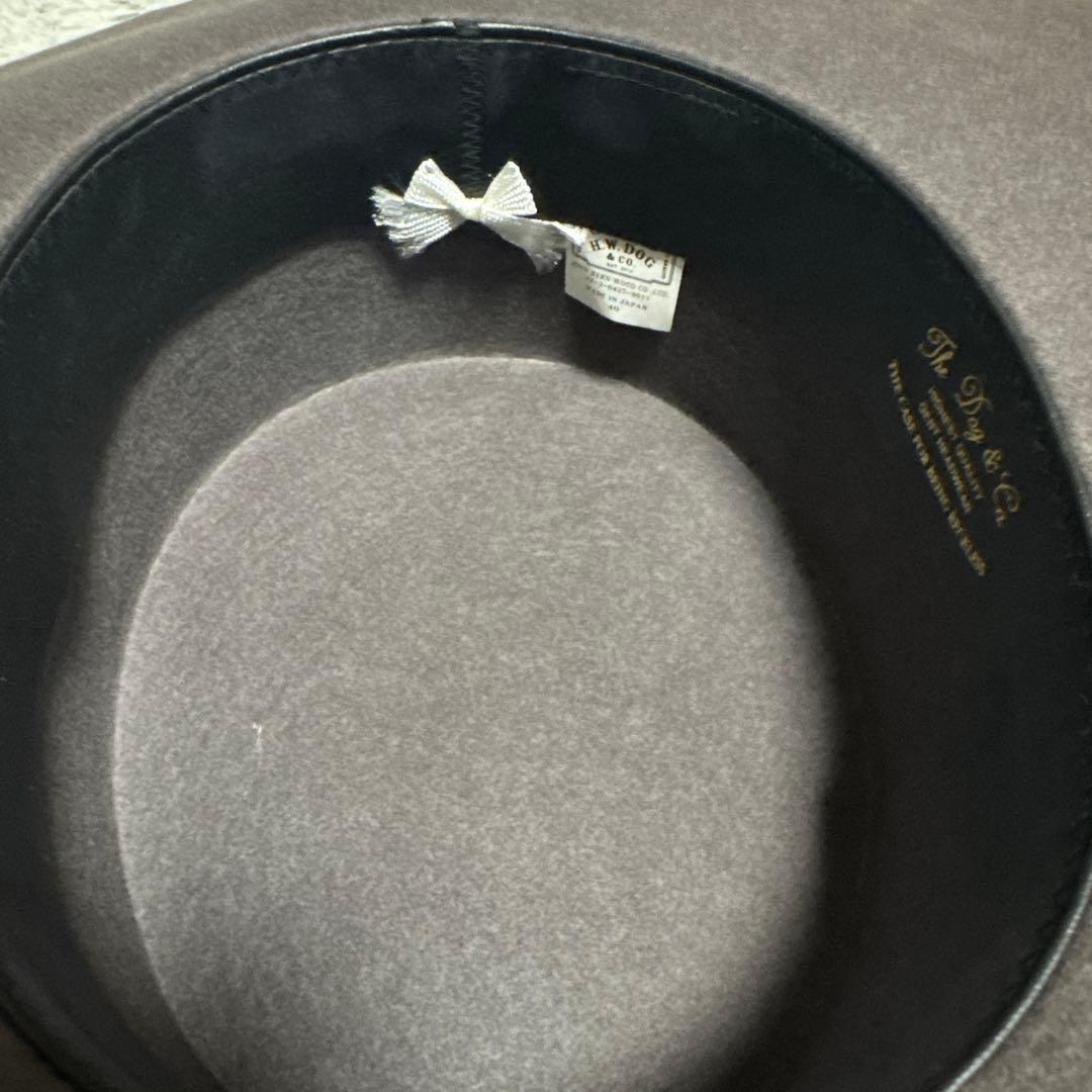 美品 ブラウン ウールハット リボン付き