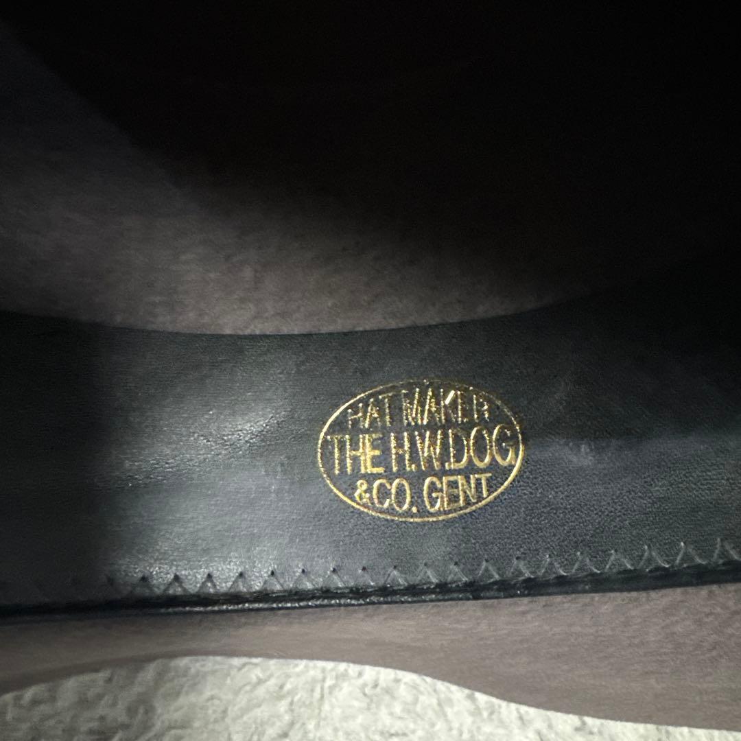 美品 ブラウン ウールハット リボン付き