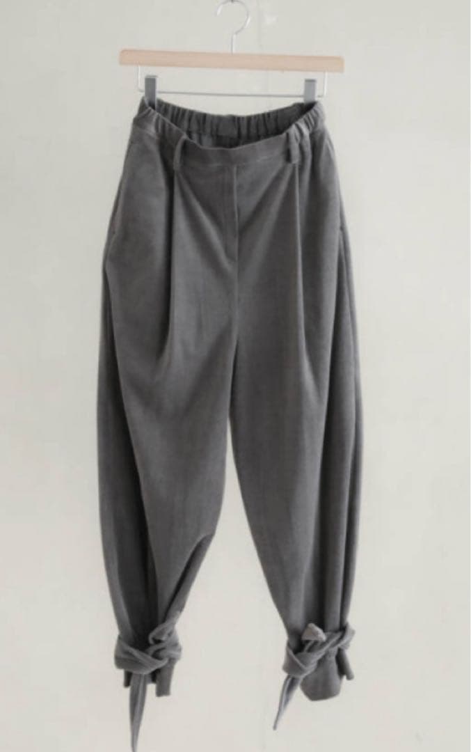 TENNE HANDCRAFTED MODERN ベロアリボンパンツ　グレーM