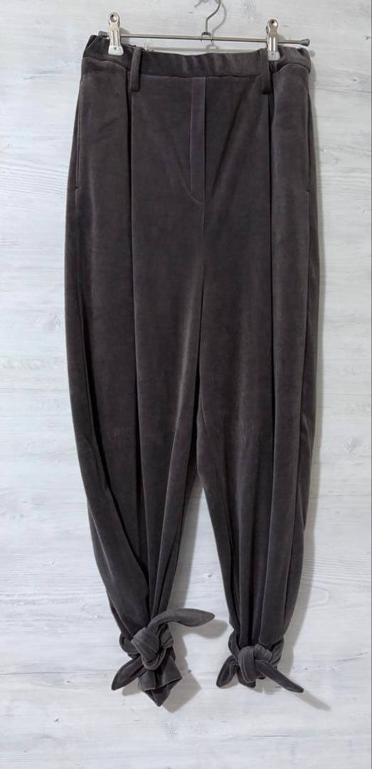 TENNE HANDCRAFTED MODERN ベロアリボンパンツ　グレーM